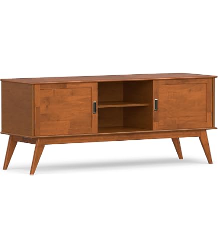 Amazon.com: Walker Edison Genia Mid-Century Modern Solid Wood TV